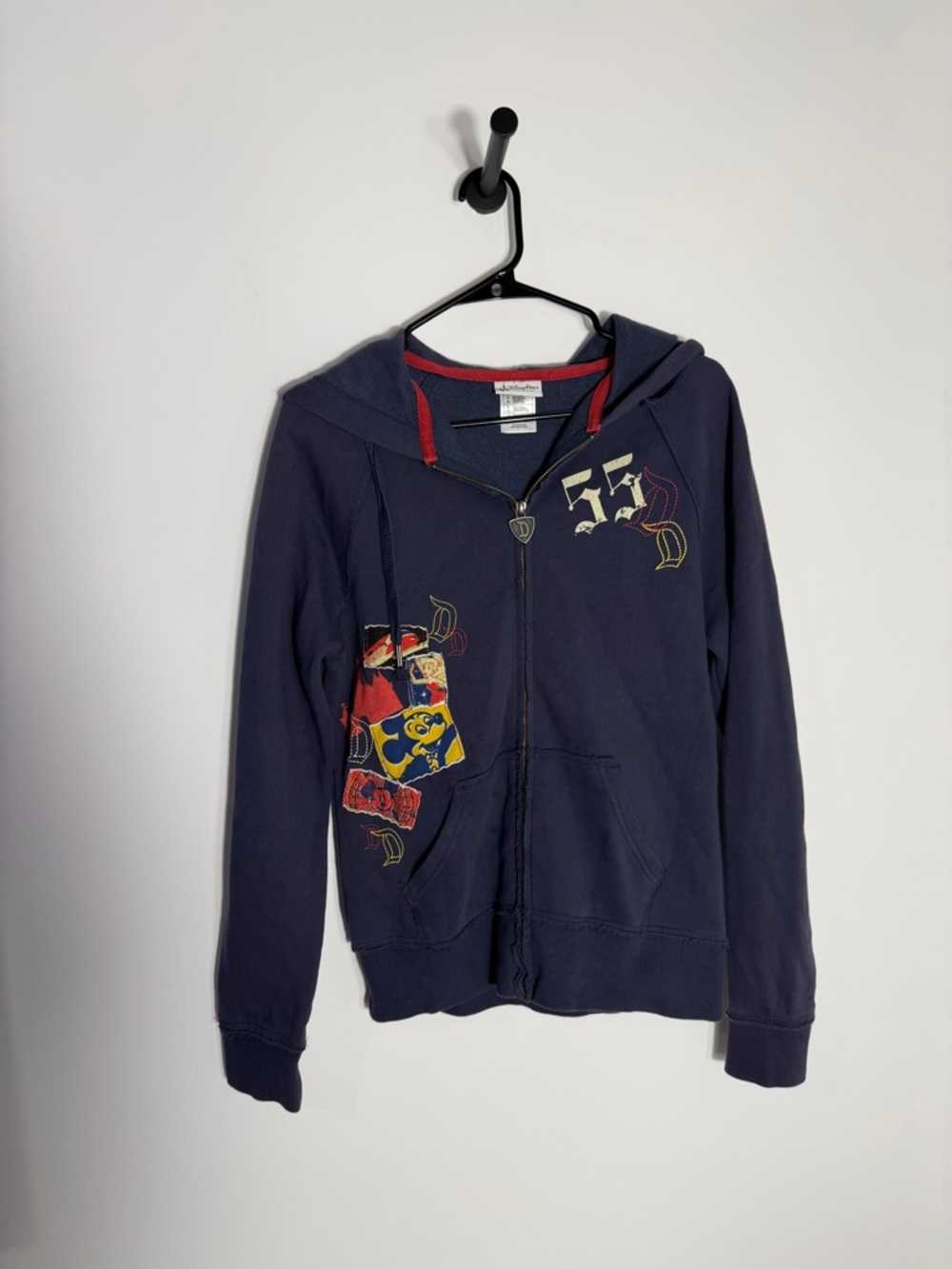 Disney Navy Zip-Up Hoodie with Graphic Accents